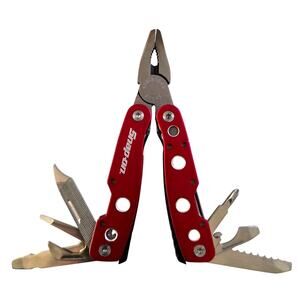 Snap-On Stainless Steel Red Pocket Multi-Tool 9-in-1 Pliers Saw Knife File